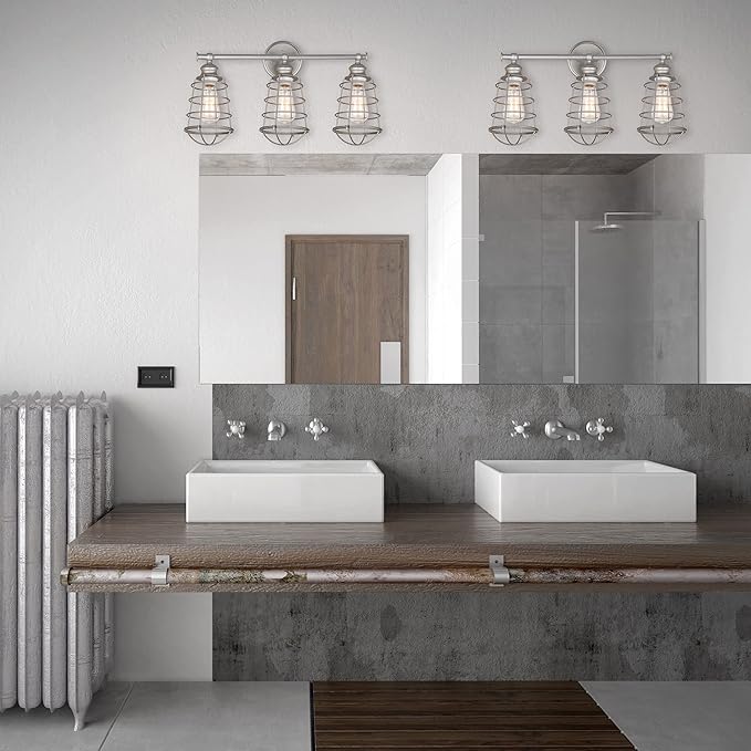 Design House 519728 Ajax Industrial Modern 3-Light Indoor Bathroom Vanity Light - Image 3