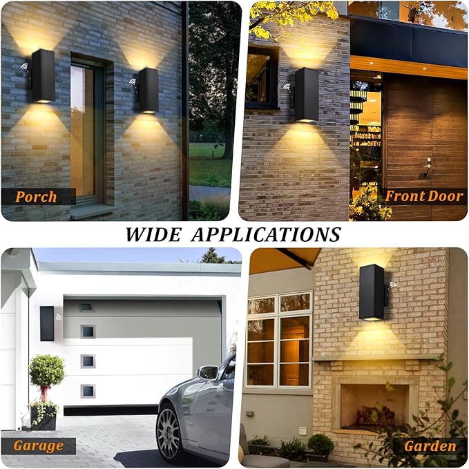 Dusk to Dawn Outdoor Lighting Sensor Porch Lights 2 Packs, 12W 2700K Integrated - Image 6