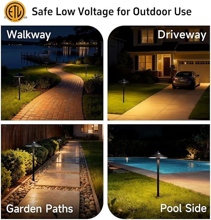Gardenreet Brass Low Voltage Landscape Lighting - 12V LED Path Light IP65 - Image 5