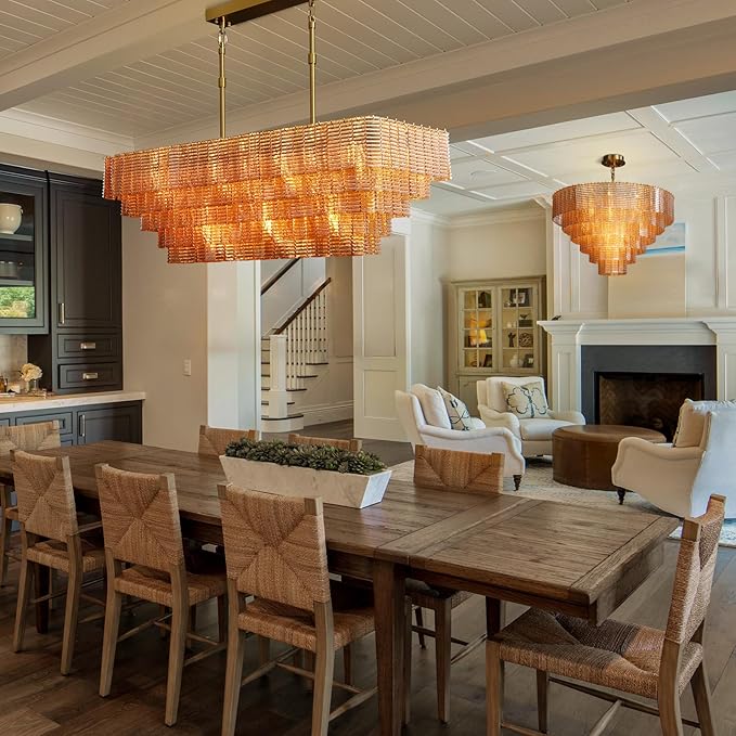 Rectangular Large Chandelier for Dining Room, Linear Chandelier - Image 6