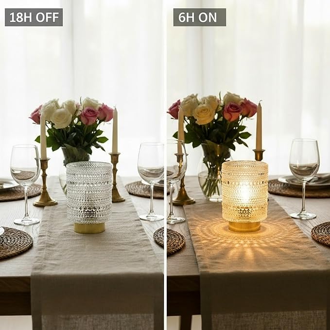 Battery Operated Lamp with Auto-Off Timer, Cordless Table Night Light - Image 3
