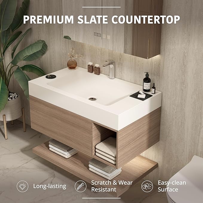 36" Modern Floating Bathroom Vanity Set - Image 3