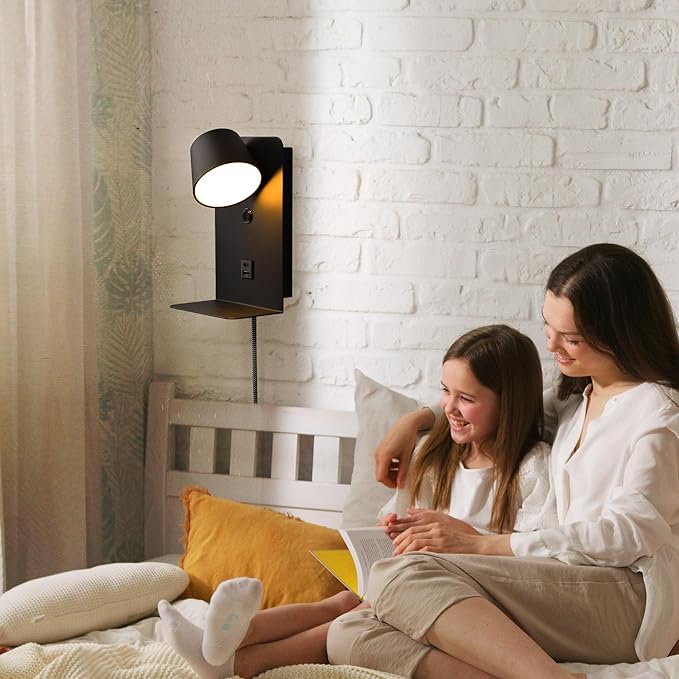 Modern LED Plug in Wall Sconce, Dimmable Wireless Wall Light Fixtures - Image 2