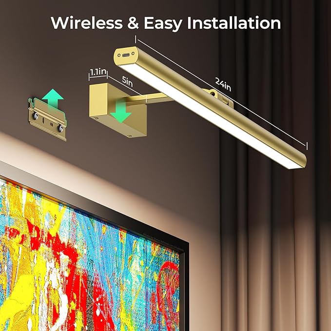Wireless Picture Lights for Wall, Battery Operated Wall Light for Painting - Image 7