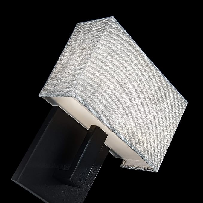 WAC Lighting dweLED, Manhattan 7in LED Fabric Wall Sconce 2700K in Black - Image 6
