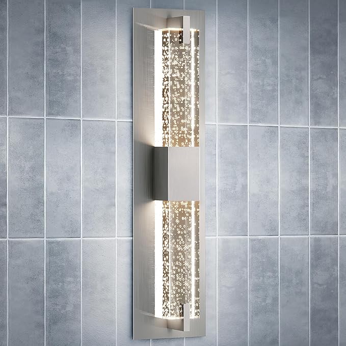 WOSHITU LED Wall Sconce Light: 19 Inch Nickel Modern Sconces Wall Lighting - Image 5