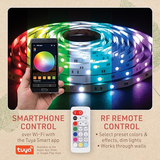 Multicolor RGBW Smart LED Strip Light Kit, 16ft - Image 2