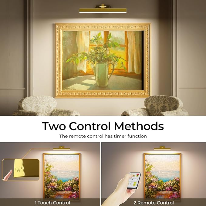 Picture Lights for Wall, Battery Operated Picture Light 16in Gallery Light for - Image 6