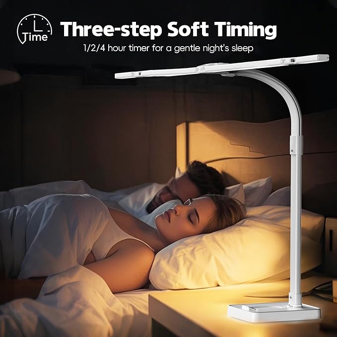 LED Desk Lamp for Home Office - 24W Bright Double Head Desk Light - Image 7