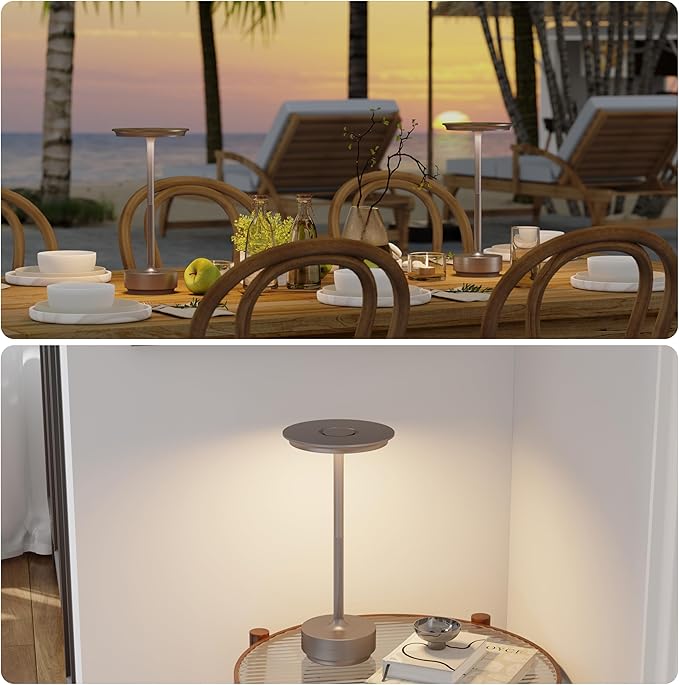 2 Pack Rechargeable Cordless Table Lamps, Portable 5000mAh Outdoor Table Light - Image 5