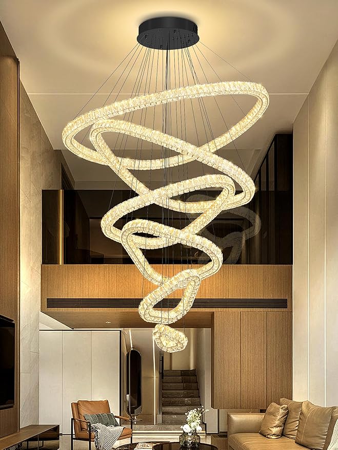 Flashing God Modern 6 Ring Crystal Chandeliers - Image 6