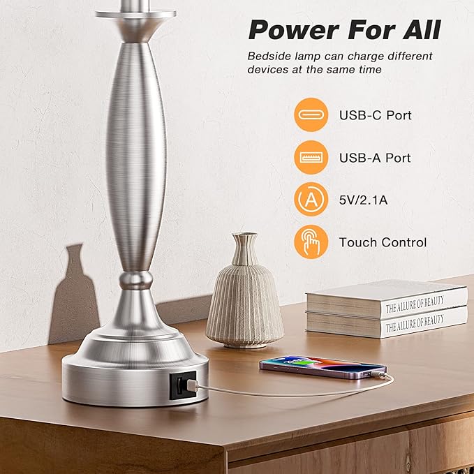 Bedrooms Touch Control Bedside Lamp - Image 4