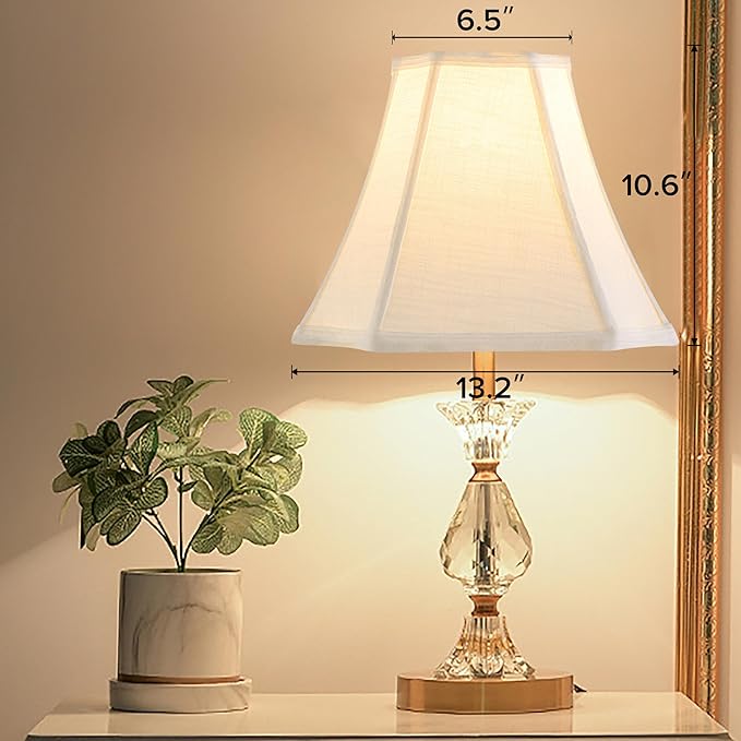 GO&SO Set of 2 Medium Octangonal Lamp Shades Off White, Square Cut Corner Lamp - Image 5