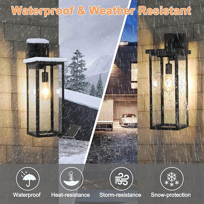 tewei Dusk to Dawn Large Outdoor Wall Lights, 20 Inch Outdoor Sconce Lights - Image 3