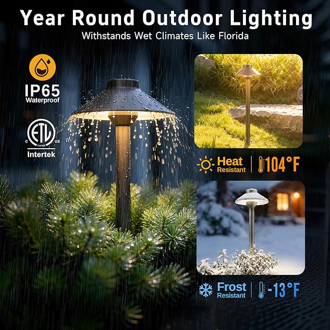Gardenreet Low Voltage Landscape Sidewalk Lighting, Solid Brass Pathlights - Image 4