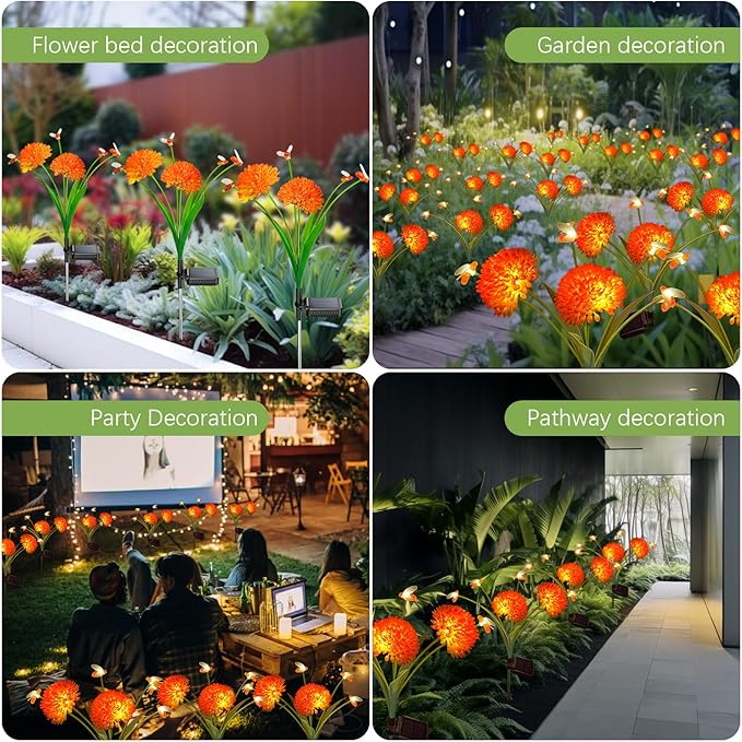 Solar Garden Lights, 6 Pack Swaying Bee Lights - Image 7