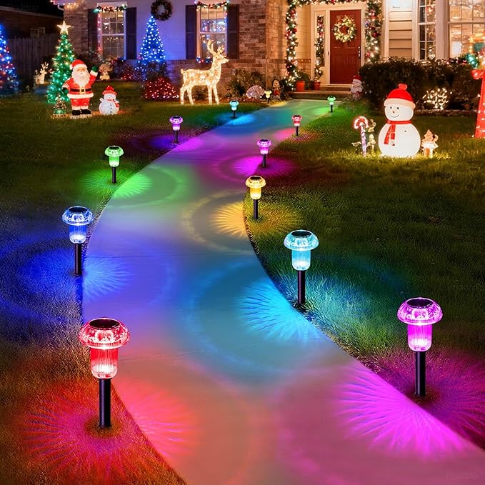 Solar Lights Outdoor Pathway Waterproof 16 Pack Color Changing LED Acrylic - Image 9