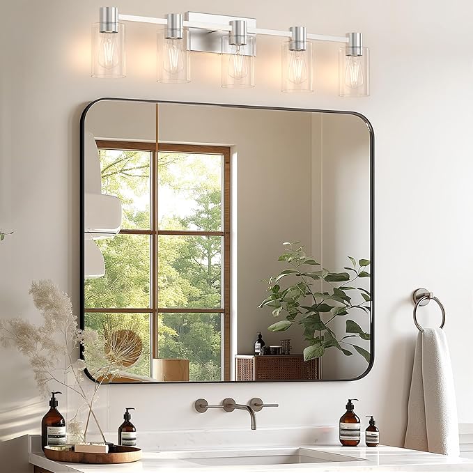 5-Light Modern Vanity Light Fixtures Over Mirror, Brushed Nickel Bathroom Light - Image 7
