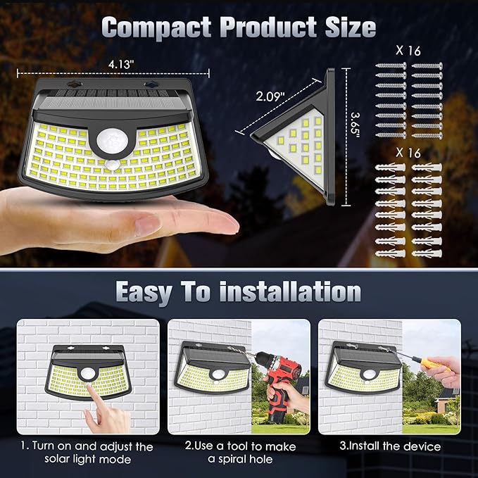 Aootek New Solar Motion Sensor Lights 120 LEDs - Image 6