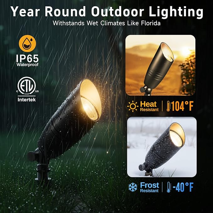 Gardenreet Low Voltage Spotlight LED - 12V Black Outdoor Light Fixture Weather - Image 4