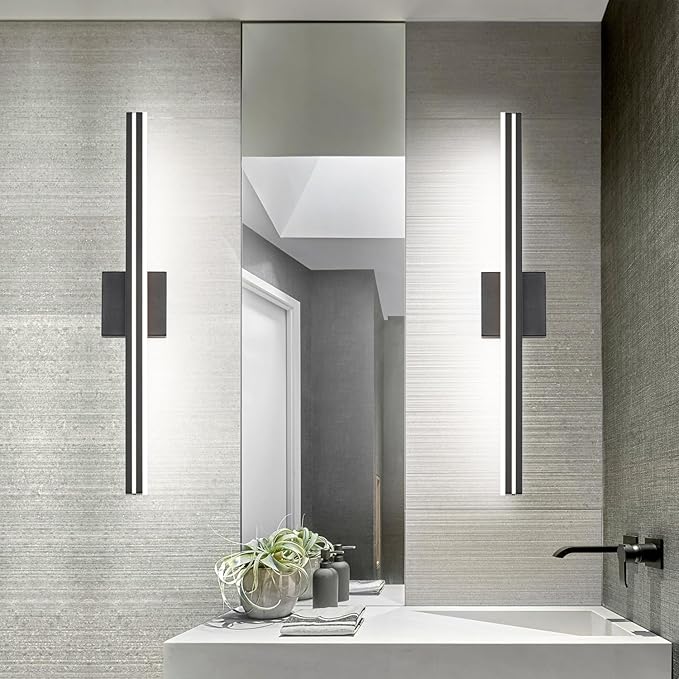 SineRise 32-Inch LED Modern Bathroom Vanity Light Bar, Matte Black Modern - Image 3