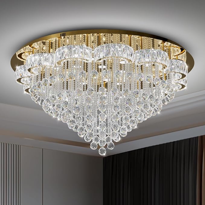 Flashing God 48inches Gold Crystal Chanderliers - Image 8