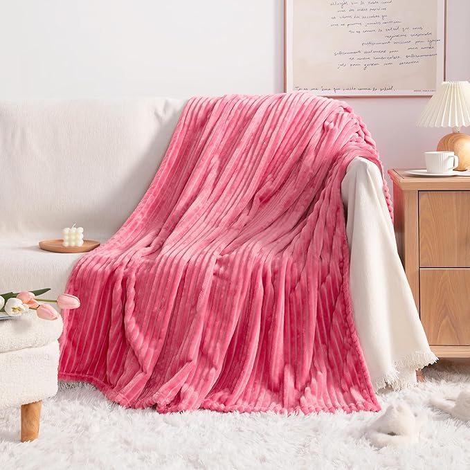 NTBAY Plush Flannel Twin Bed Blanket, 60X80 Inches Soft and Warm Lightweight - Image 2