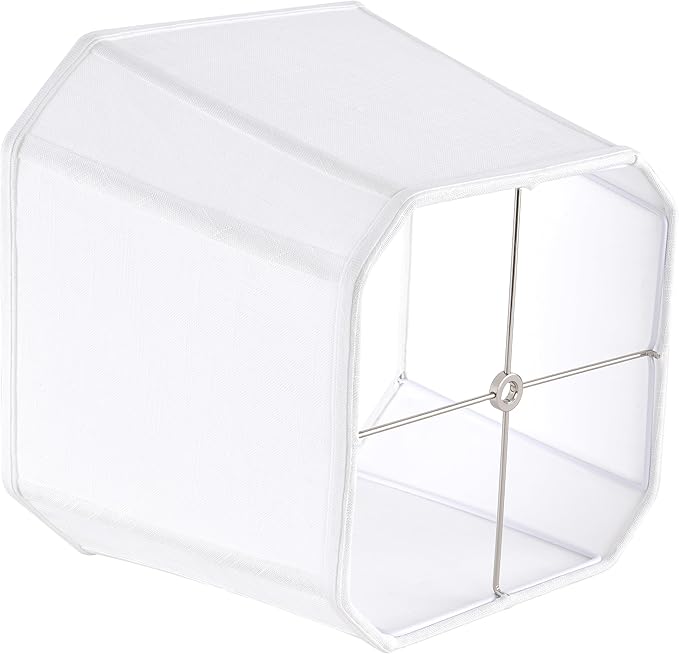 GO&SO 2 Pack White Linen Lamp Shades Square Cut Corners, Transitional Style - Image 6
