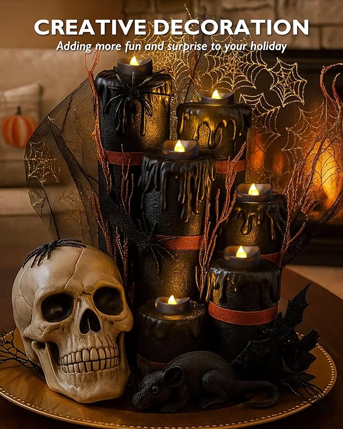 Homemory Black Tea Lights Candles Battery Operated, 200+Hour Flameless - Image 2