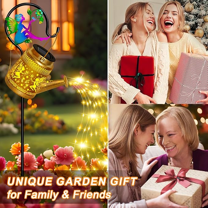 Christmas Gifts Solar Watering Can Lights Outdoor Garden Decor, Large Fairy - Image 6