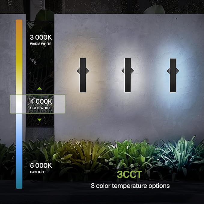 ASD LED 18" Long Wall Mount Light Fixture, Outdoor & Indoor Linear Sconce | 3CCT - Image 5