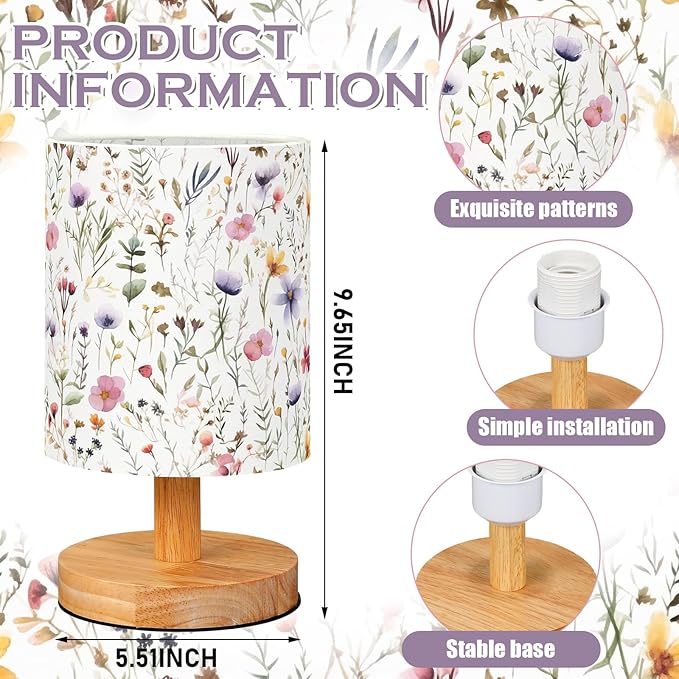 VIHOSE Wildflower Kids Table Lamp - Image 6