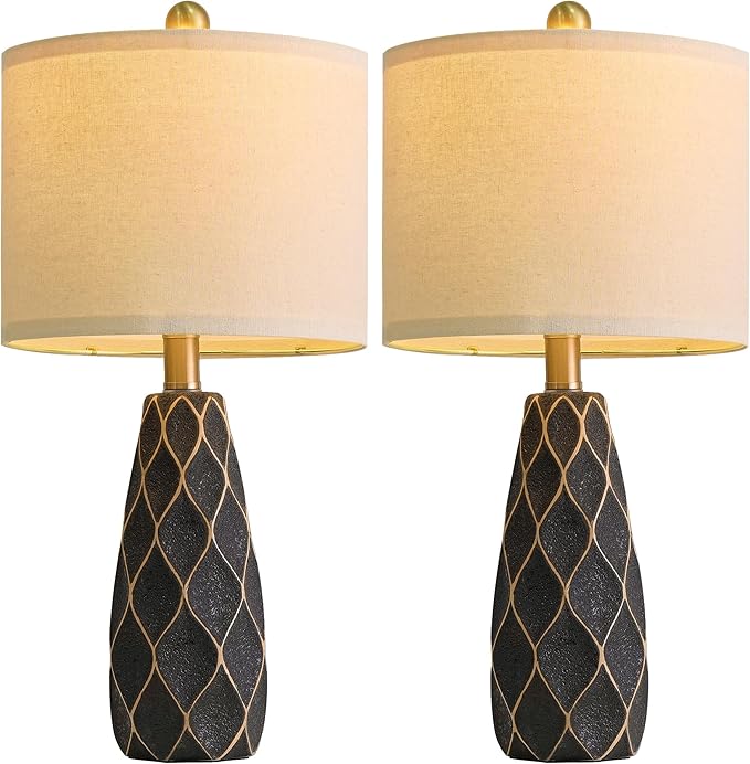 20.75" Small Table Lamps for Living Room Bedroom Lamps Set of 2 Ceramic Modern - Image 8