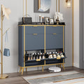 Fluted Shoe Cabinet Storage, Modern Slim Shoe Organizer Cabinet by RNLRNL