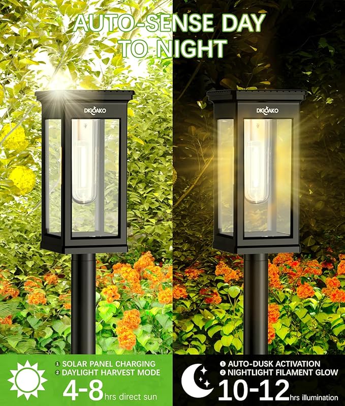 Solar Pathway Lights, 8 Pack Solar Lights Outdoor Waterproof IP65, Auto On/Off - Image 5