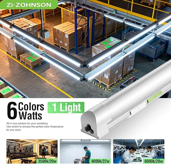 6 Pack Dimmable 4FT Led Shop Lights, 30W 3900LM 3000-6500K Tunable, T8 Light - Image 8