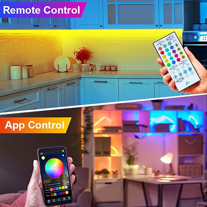 maylit 6 PCS RGB Under Cabinet Lighting Kit, App and Remote Control Led Strip - Image 2