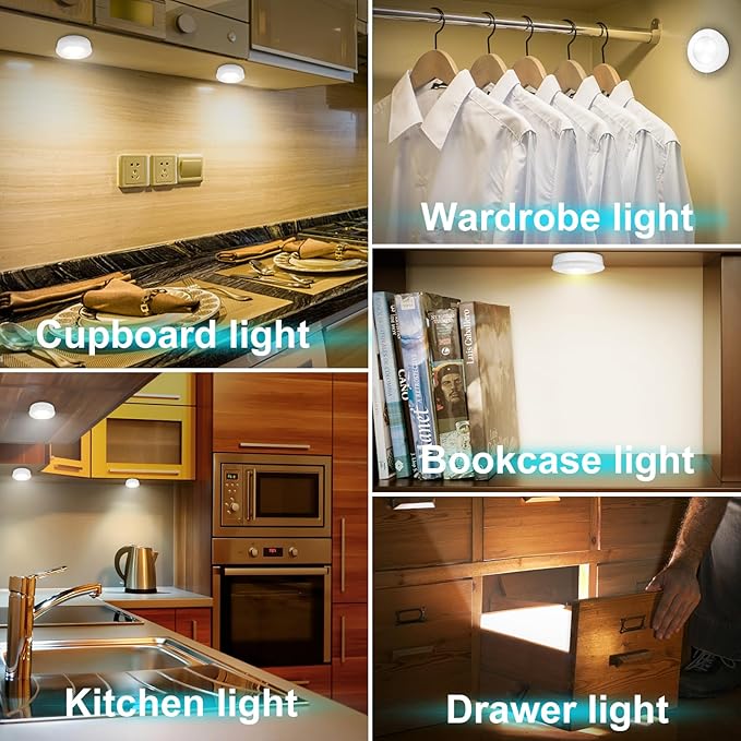 LUXSWAY LED Puck Light, Ultra-Thin Touch Lights, Battery Operated, Tap Lights - Image 5