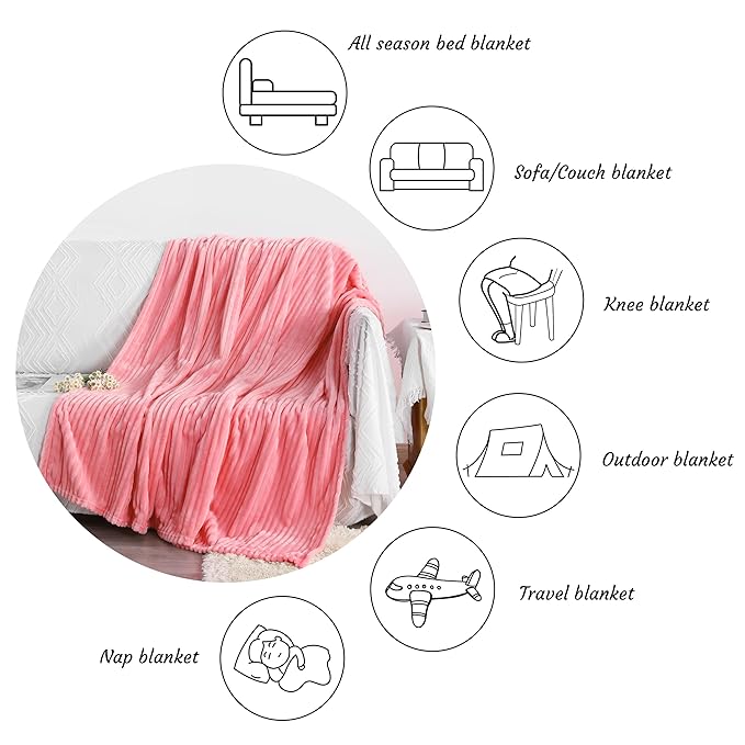 NTBAY Plush Flannel Twin Bed Blanket, 60X80 Inches Soft and Warm Lightweight - Image 3