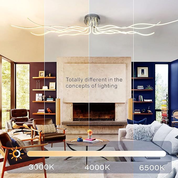 Modern Led Ceiling Light Fixture, 55.11" Modern Ceiling Light - Image 3