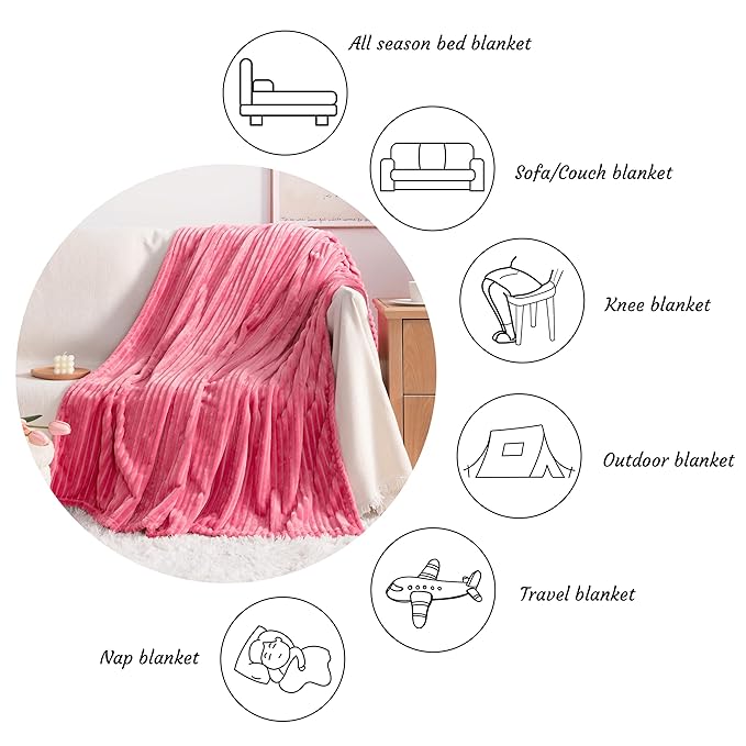 NTBAY Plush Flannel Twin Bed Blanket, 60X80 Inches Soft and Warm Lightweight - Image 4