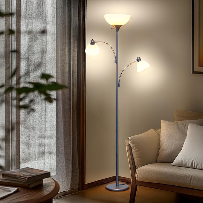 Brightech Sky Dome Double LED Floor lamp, Torchiere Super Bright Floor Lamp - Image 9