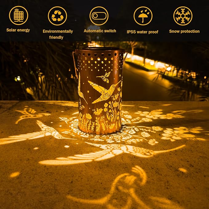 Hummingbird Solar Lanterns Outdoor Waterproof, Birthday Gifts - Image 3