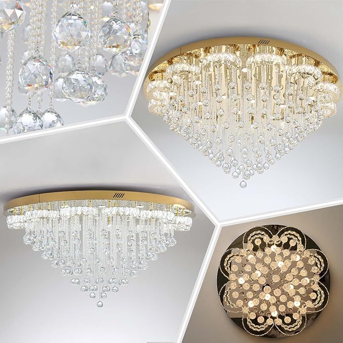 Flashing God 48inches Gold Crystal Chanderliers - Image 2
