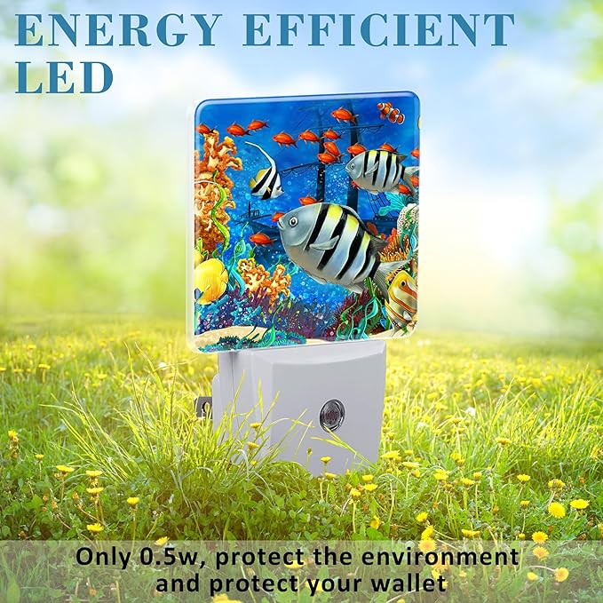 Cartoon Colorful Underwater World Night Light Plug into Wall - Image 6