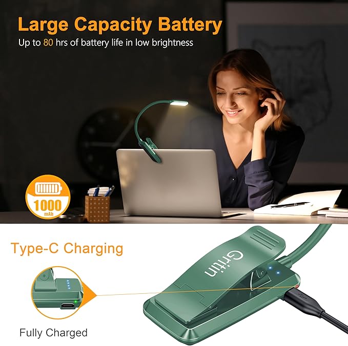 Gritin 9 LED Rechargeable Book Light - Image 4