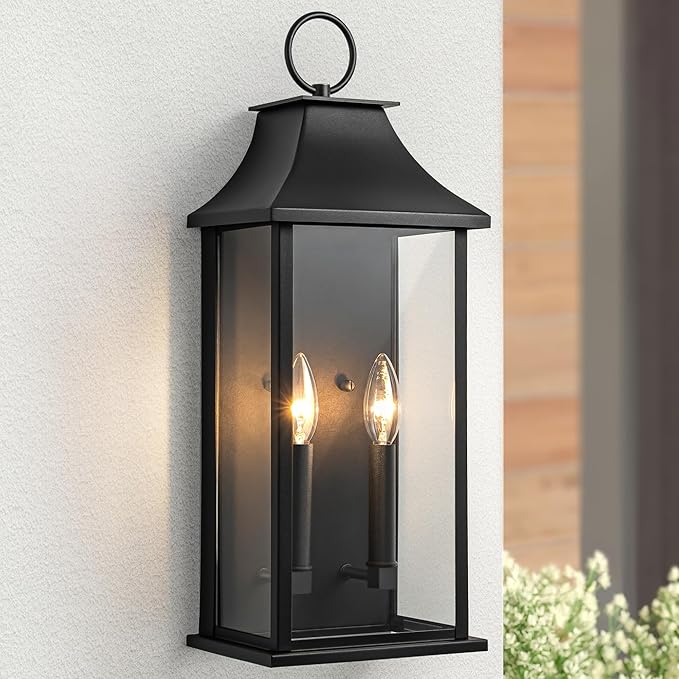 Outdoor Wall Lights, Dusk to Dawn Waterproof Outside Wall Sconce, Large Modern by Lawyettle