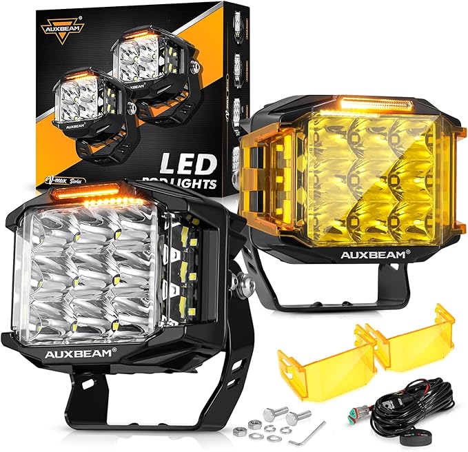 Auxbeam 5" 168W LED Cube Pods Offroad Driving Light by Auxbeam