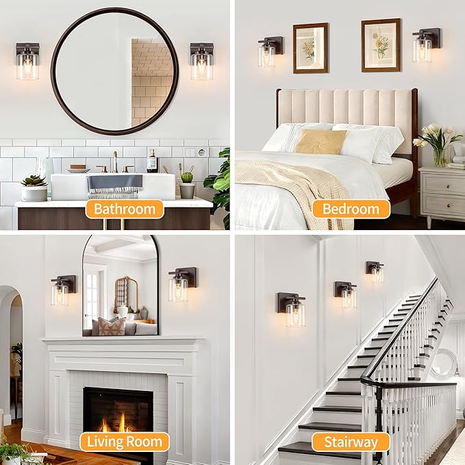 1 Light Modern Bathroom Light Fixtures Over Mirror, Bronze Finish Vanity Lights - Image 6
