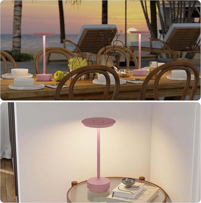 2 Pack Rechargeable Cordless Table Lamps, Portable 5000mAh Outdoor Table Light - Image 6